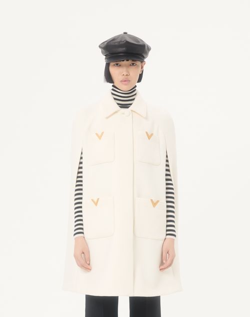 Valentino - Drill Double Cape - Ivory - Woman - Coats And Outerwear